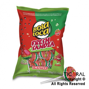 GOLO CHUPETIN BOLALOCA FRESH SANDIA PARTY X 24 UNIDADES (16GR C/U) x 1